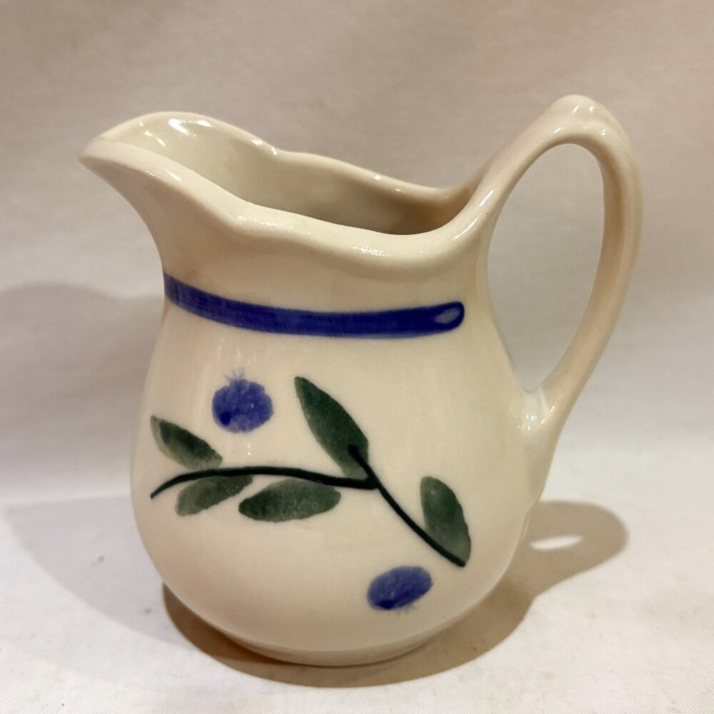 VTG Hartstone Pottery Wild Blueberry Small Pitcher Creamer Made in USA